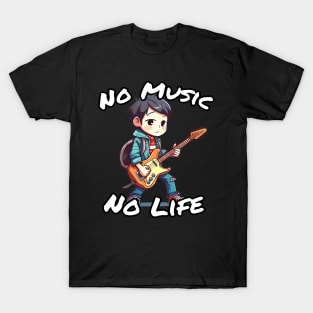 A boy playing his favourite guitar T-Shirt